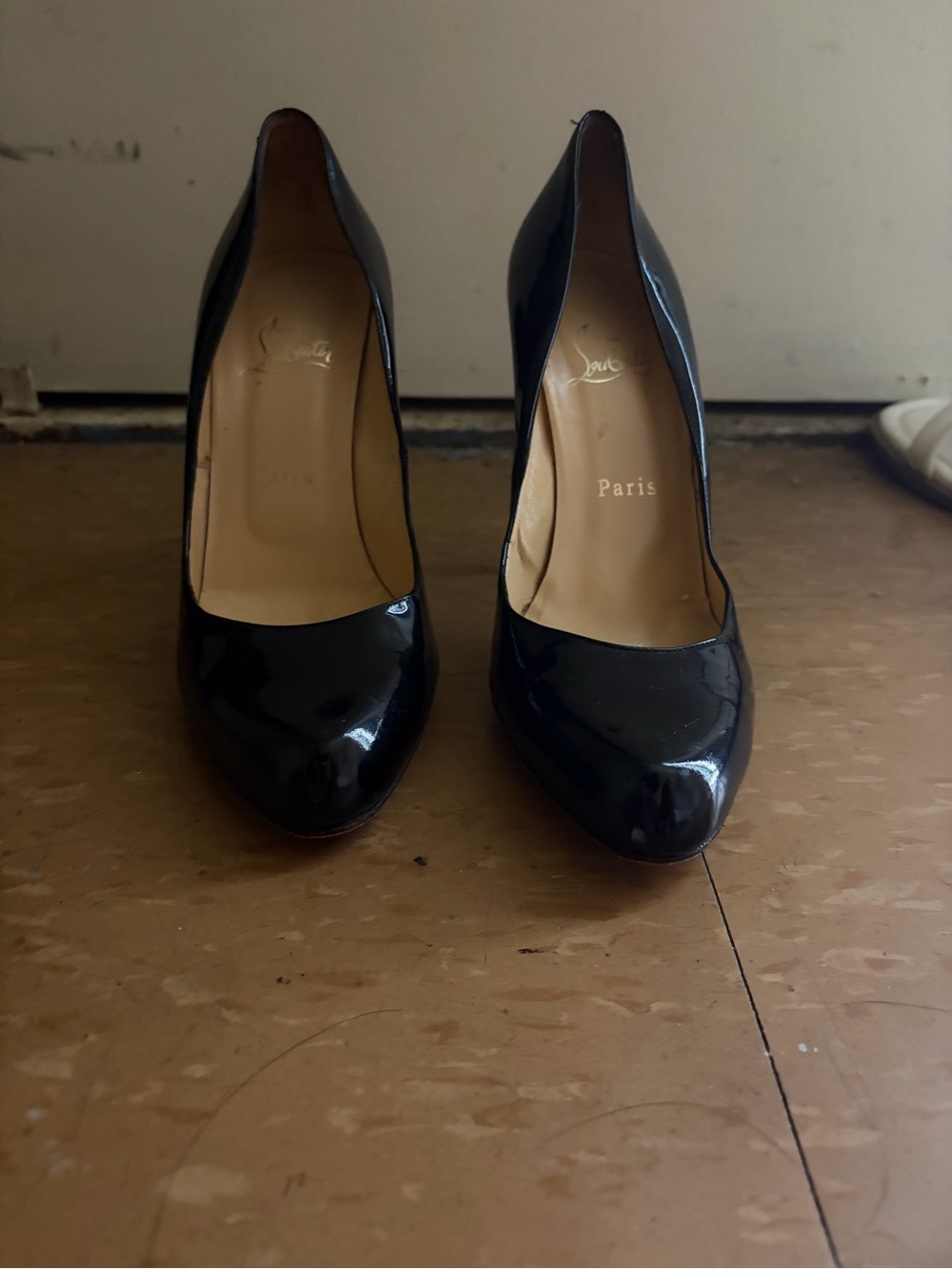 Christian Louboutin Black Patent Pointed Toe Heels